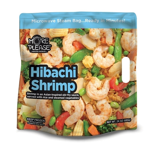More Please Hibachi Shrimp Entree Bag, 6 x 1.5 lb Case - Frozen Meat & Seafood
