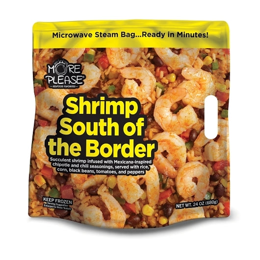 More Please Shrimp South of the Border Entree Bag, 6 x 1.5 lb Case - Frozen Meat & Seafood