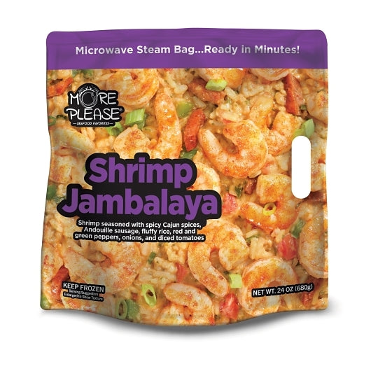More Please Shrimp Jambalaya Entree Bag, 6 x 1.5 lb Case - Frozen Meat & Seafood