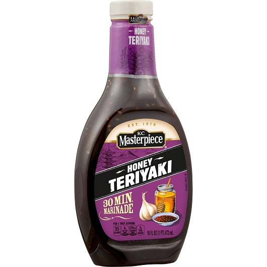 Kc Masterpiece Honey Teriyaki With Sesame Marinade And Bbq Sauce Bottle, 6 x 16 fl oz Case - DOT product image 4