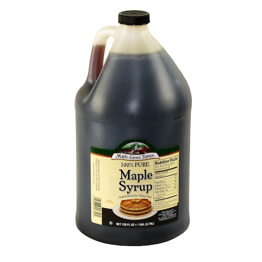 B and G 100% Pure Grade A Dark Robust Pure Maple Pancake Syrup Bulk, 4 x 1 GA Case - Condiments & Sauces