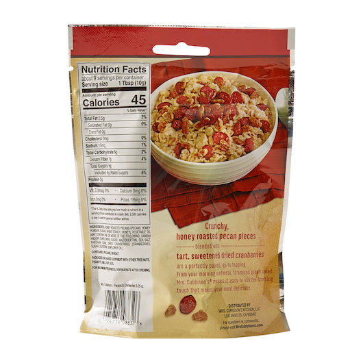 Mrs. Cubbison's HONEY ROASTED PECANS & DRIED CRANBERRIES Salad Topping, 9 x 3.25 oz Case - DOT product image 3