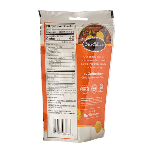 Mrs. Cubbison's CHEDDAR CHEESE CRISPS, 9 x 1.98 oz Case - DOT product image 3