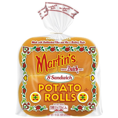 Martins 3.5" Sandwich Potato Rolls, 9 x 8 ct Case - Breads, Rolls & Buns