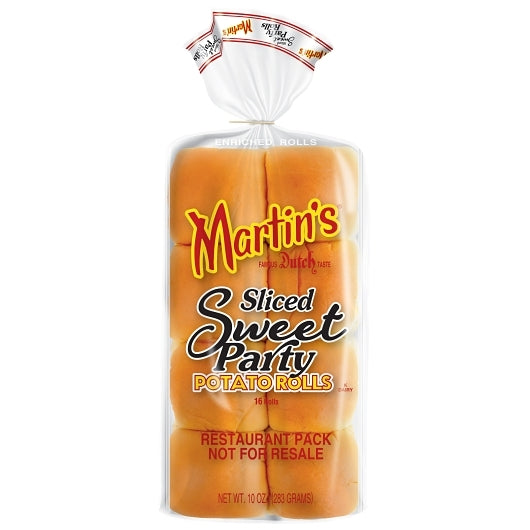 Martins Sliced Sweet Party Potato Rolls, 12 x 16 ct Case - Frozen Potatoes Sides
