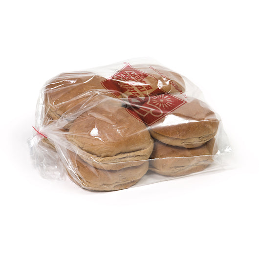 Rotellas Wheat Hamburger 4 Inch Wheat Hamburger Bun, 6 x 8 ct Case - Breads, Rolls & Buns