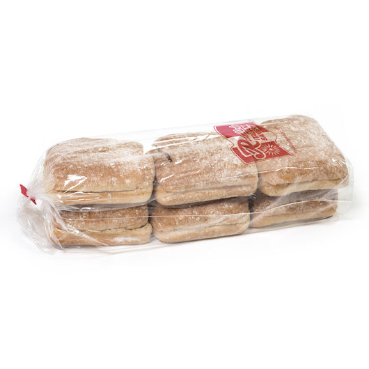 Rotellas Wheat Line Sliced Wheat Ciabatta Bun, 8 x 6 ct Case - Breads, Rolls & Buns