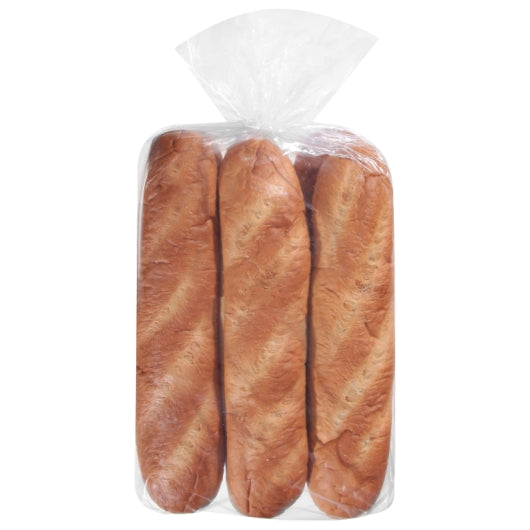European Bakers 12 Inch Sliced White Hoagie Roll, 8 x 6 x 33.5 oz Case - Breads, Rolls & Buns