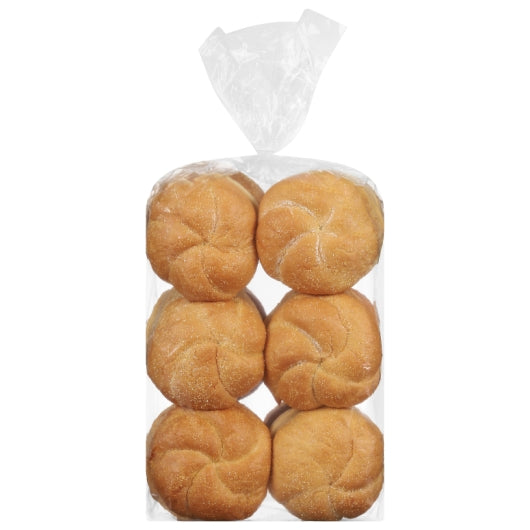 European Bakers 4.5 Inch' Sliced Plain Kaiser Roll, 1 x 12 each Case - Breads, Rolls & Buns