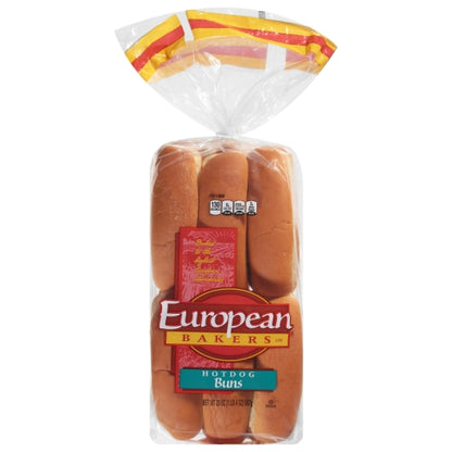 European Bakers 6 Inch Sliced Hotdog Bun, 8 x 12 ct Case - Breads, Rolls & Buns