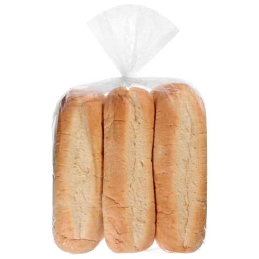 European Bakers 8 Inch Hinged White Hoagie Submarine Roll, 12 x 6 x 8 IN Case - Breads, Rolls & Buns