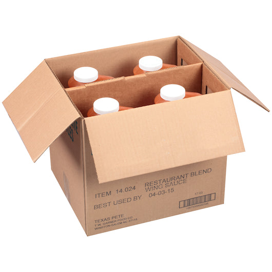 Texas Pete Restaurant Blend Wing Sauce, 4 x 1 GA Case - GS1 open-case image