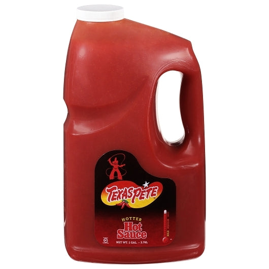 Texas Pete Hotter Hot Sauce Bulk, 4 x 1 GA Case - Front/center packaged product image
