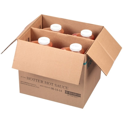 Texas Pete Hotter Hot Sauce Bulk, 4 x 1 GA Case - GS1 open-case image