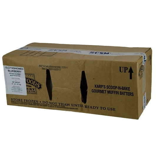 Baker And Baker Scoop-N-Bake Old Fashion Blueberry Muffin Batter, 2 x 9 lb Case - GS1 closed shipping case image