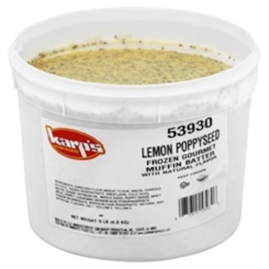 Baker and Baker Scoop-N-Bake Lemon Poppy Muffin Batter, 2 x 9 lb Case - Bakery & Desserts