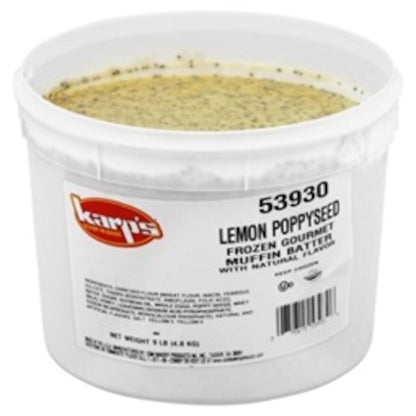 Baker and Baker Scoop-N-Bake Lemon Poppy Muffin Batter, 2 x 9 lb Case - Bakery & Desserts