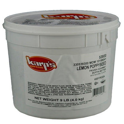 Karp's Scoop-N-Bake Lemon Poppy Muffin Batter, 2 x 9 lb Case - Bakery & Desserts