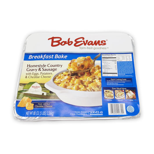 Bob Evan's Breakfast Bake Sausage & Country Gravy, 4 x 5 lb Case - Frozen Meat & Seafood