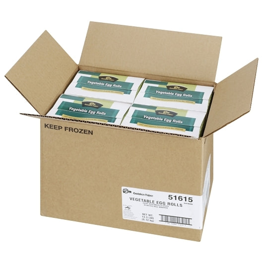Golden Tiger Vegetable Egg Rolls, 72 x 3 oz Case - GS1 open-case image