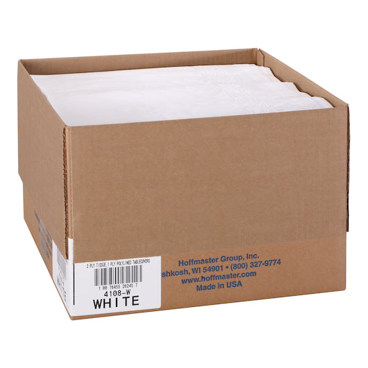 Hoffmaster TABLECOVER, PAPER WHITE 54X108 2 PLY TISSUE 1 PLY POLY, 1 x 25 each Case - DOT product image 2