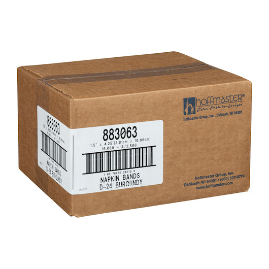 Hoffmaster 1.5 Inch X 4.25 Inch Flat Burgundy Paper, Napkin Band, 4 x 2500 each Case - DOT product image 3