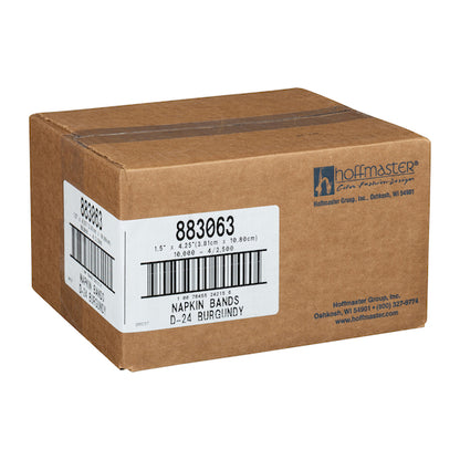 Hoffmaster 1.5 Inch X 4.25 Inch Flat Burgundy Paper, Napkin Band, 4 x 2500 each Case - DOT product image 3