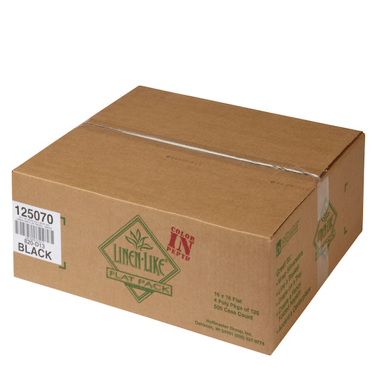 Hoffmaster Flat Packs Linen-Like 16 Inch X 16 inch Flat Pack Black Napkin, 2 x 250 each Case - DOT product image 2