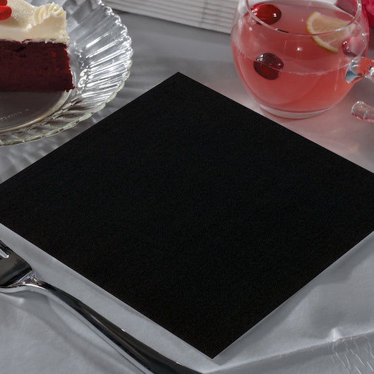 Hoffmaster Linen-Like 16 Inch X 17 Inch Black Dinner Napkin, 4 x 75 each Case - DOT product image 2
