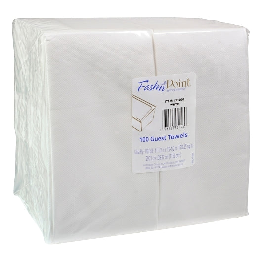 Hoffmaster Fashnpoint 11.5 Inch X 15.5 Inch Ultra Ply 1/6 Fold Paper Guest White Towel, 6 x 100 each Case - Disposables