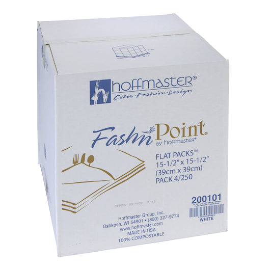 Hoffmaster Fashnpoint Flat Pack 15.5 Inch X 15.5 Inch White Point To Point Embossed Ultra Ply White Napkin, 4 x 250 each - DOT product image 2