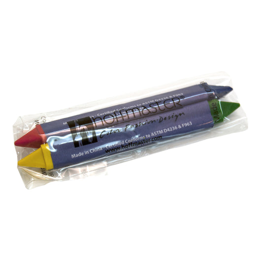 Hoffmaster Triangular Double Tipped Red/Blue Yellow/Green Crayon, 500 x 2 each Case - Plates Bowls