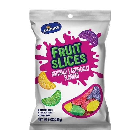 Sunrise Sugar-Sanded Lemon Lime Orange Grape & Cherry Fruit Slices Tender Starch Slice Shaped, 8 x 9 oz Case - Pantry - 