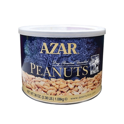 Azar Unsalted Dry Roasted Peanut, 6 x 2.375 lb Case - Alternate product angle or state