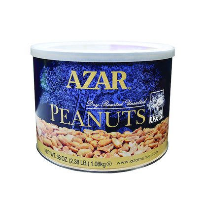 Azar Unsalted Dry Roasted Peanut, 6 x 2.375 lb Case - Alternate product angle or state