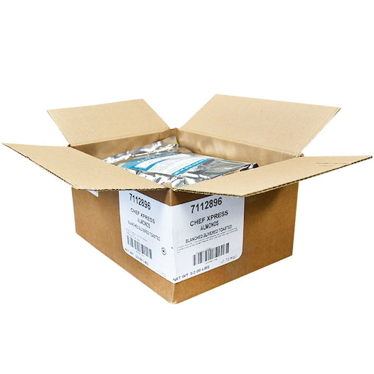 Blanched Slivered Toasted Almond Blanched Slivered Toasted Unsalted, 3 x 2 lb Case - Alternate product angle or state