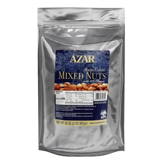 Mixed Nuts 50% Peanut Oil Roasted & Salted Nuts Mix, 3 x 2 lb Case - Nuts & Seeds