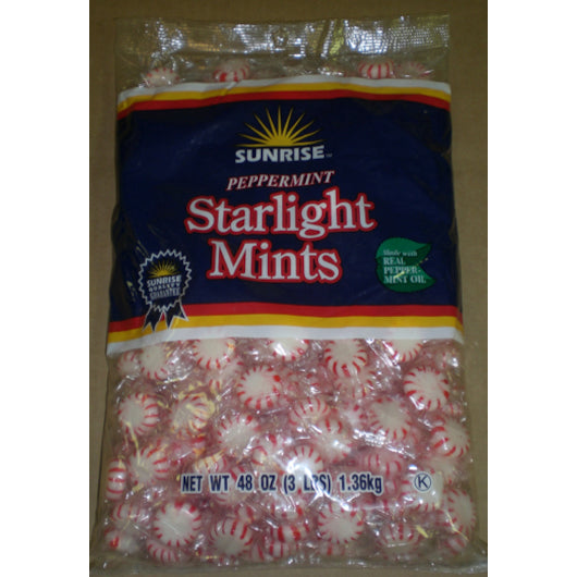 Sunrise Peppermint Starlight Mints, 8 x 3 lb Case - Candy & Confections