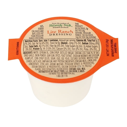 Naturally Fresh Light Ranch Dressing Bulk, 100 x 1 oz Case - Condiments & Sauces