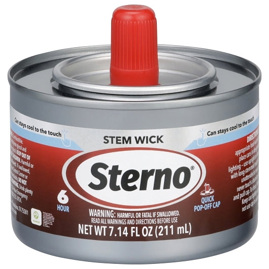 Sterno Stem Wick 6 Hour Chafing Dish Fuel, 24 x 24 x 7.14 fl oz Case - Chafing Fuel & Catering Supplies