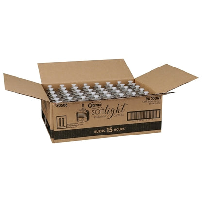 Sterno 15 Hour Soft Light Liquid Wax Candles, 96 x 1.29 fl oz Case - Chafing Fuel & Catering Supplies