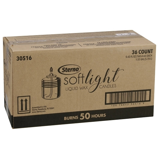 Sterno Soft Light 50 Hour Liquid Wax Candle, 36 x 5.43 fl oz Case - DOT product image 6