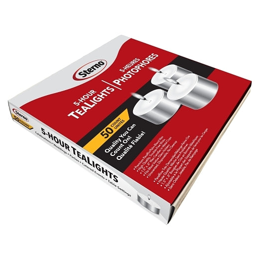 Sterno Wax Tea Sterno Candle Lamp 5 Hour Wax Tealight Candle, 10 x 50 x 1 ct Case - Candles & Lamps