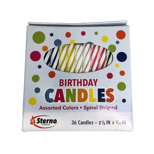 Sterno Candle Lamp Spiral Stripe Birthday Candle, 12 x 12 x 36 ct Case - DOT product image 4