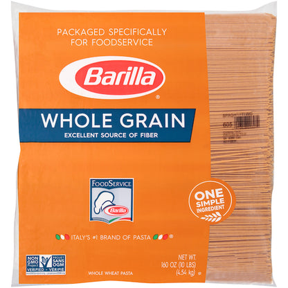 Barilla 100% Whole Grain Spaghetti Bulk, 2 x 160 oz Case - Pantry Ingredients