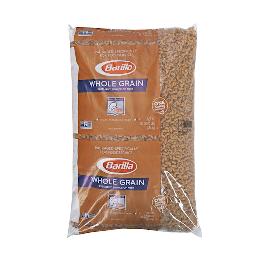 Barilla 100% Whole Grain Non-Gmo Elbows Bulk, 2 x 160 oz Case - Pantry Ingredients