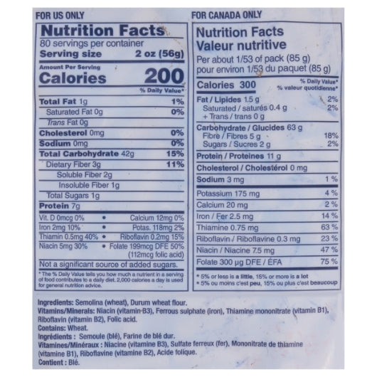 Barilla Non-Gmo Cut Ziti Pasta Bulk, 2 x 160 oz Case - Pantry Ingredients