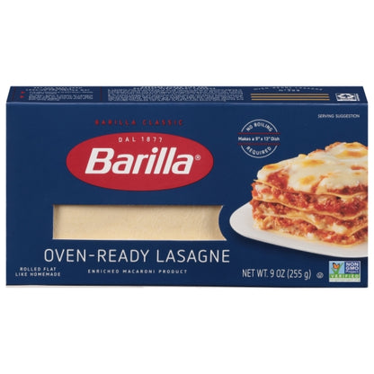 Barilla Oven Ready Lasagna, 12 x 9 oz Case - Pantry Ingredients