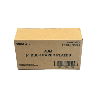 AJM 9 Inch White Uncoated Paper Plate, 1000 x 9 IN Case - DOT product image 4