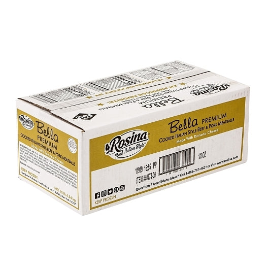 Rosina 0.5 Oz Bella Pork Beef Meatballs, 2 x 5 lb Case - Frozen Meat & Seafood